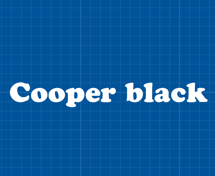 De beste fonts voor doosletters: de Cooper black is speciaal ontworpen voor signs